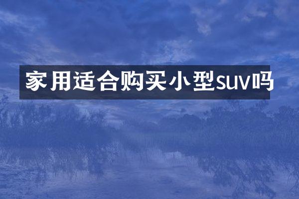 家用适合购买小型suv吗