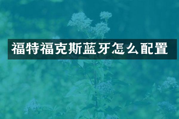 福特福克斯蓝牙怎么配置