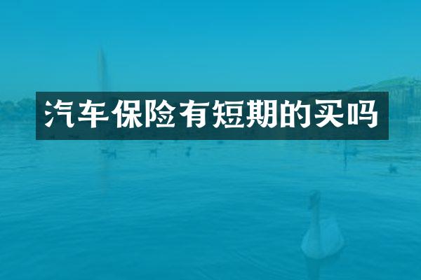 汽车保险有短期的买吗