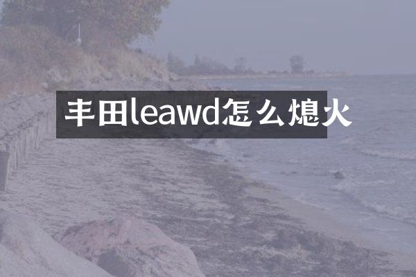 丰田leawd怎么熄火