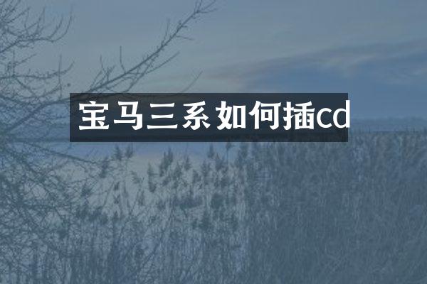 宝马三系如何插cd