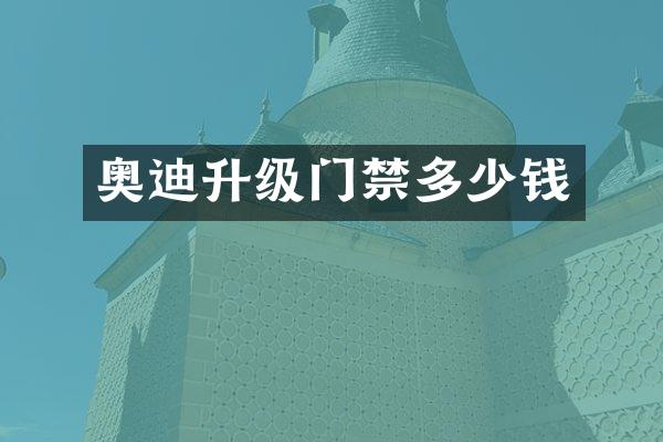 奥迪升级门禁多少钱