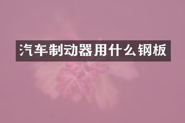 汽车制动器用什么钢板