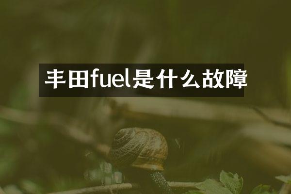 丰田fuel是什么故障