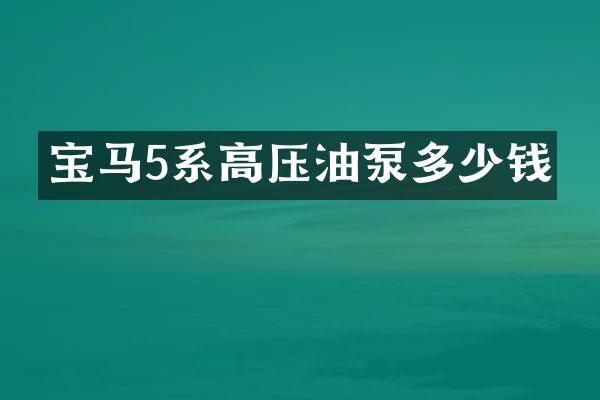 宝马5系高压油泵多少钱
