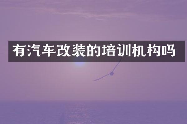 有汽车改装的培训机构吗