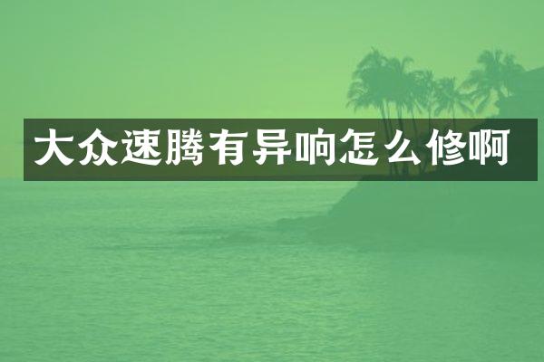 大众速腾有异响怎么修啊