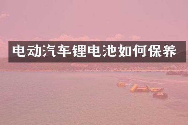 电动汽车锂电池如何保养