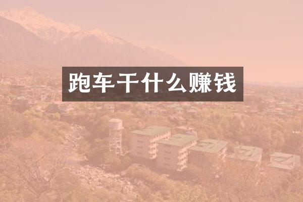 跑车干什么赚钱