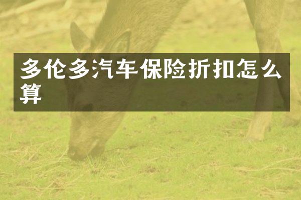 多伦多汽车保险折扣怎么算