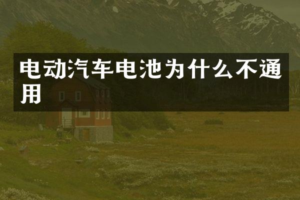 电动汽车电池为什么不通用