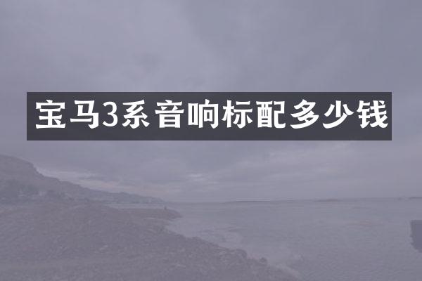 宝马3系音响标配多少钱