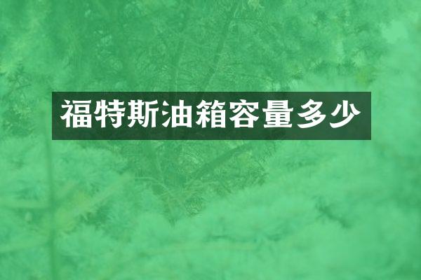 福特斯油箱容量多少