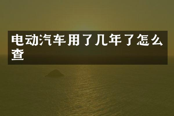 电动汽车用了几年了怎么查