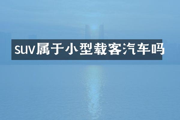 suv属于小型载客汽车吗