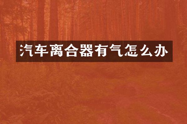 汽车离合器有气怎么办