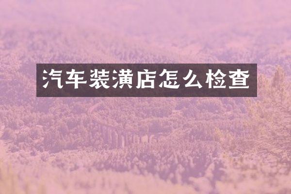 汽车装潢店怎么检查