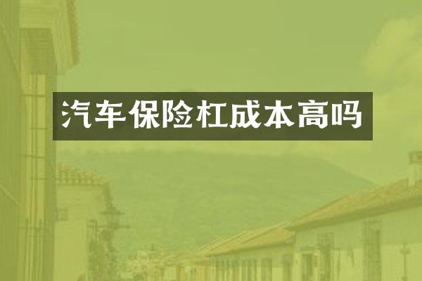 汽车保险杠成本高吗
