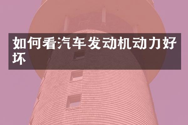 如何看汽车发动机动力好坏