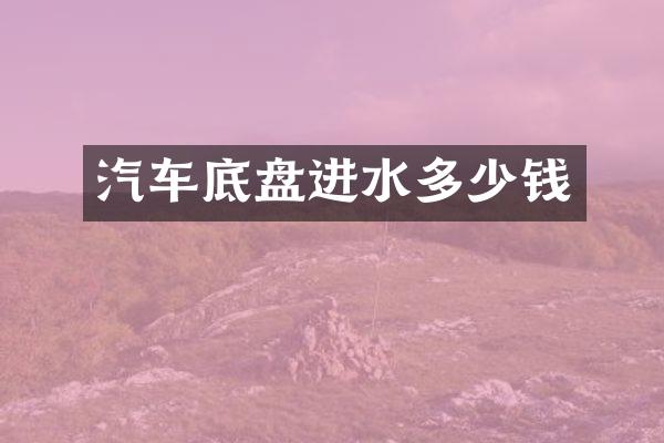 汽车底盘进水多少钱
