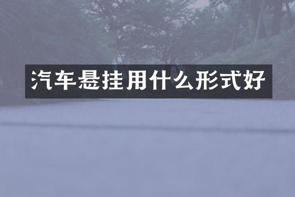 汽车悬挂用什么形式好