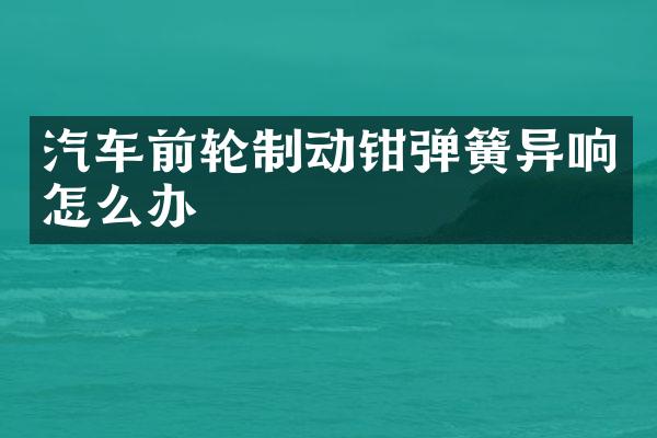 汽车前轮制动钳弹簧异响怎么办