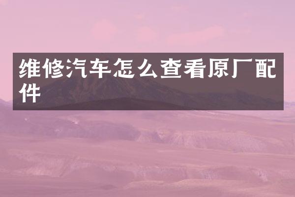 维修汽车怎么查看原厂配件