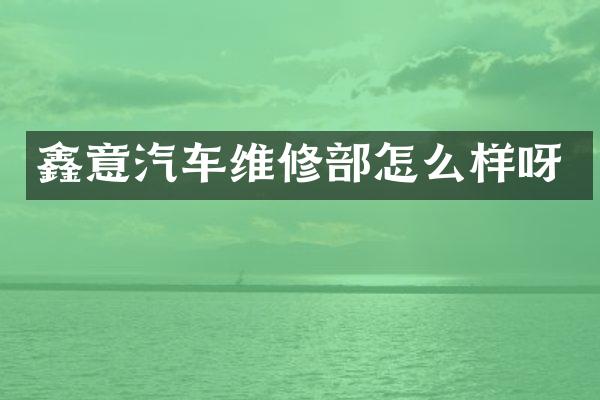 鑫意汽车维修部怎么样呀