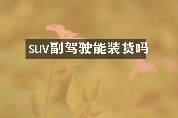 suv副驾驶能装货吗