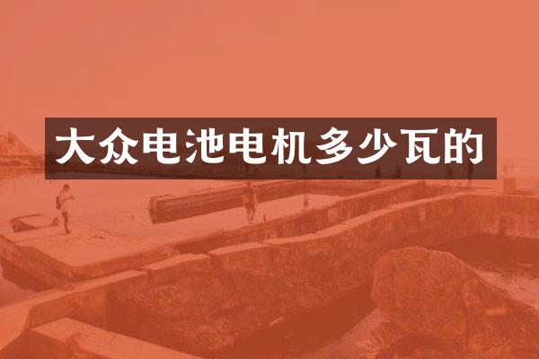 大众电池电机多少瓦的