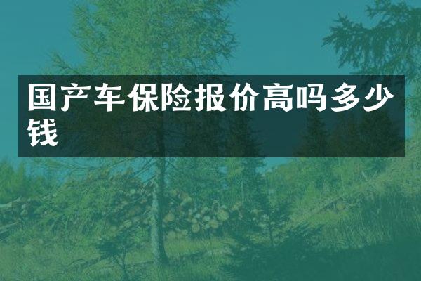 国产车保险报价高吗多少钱