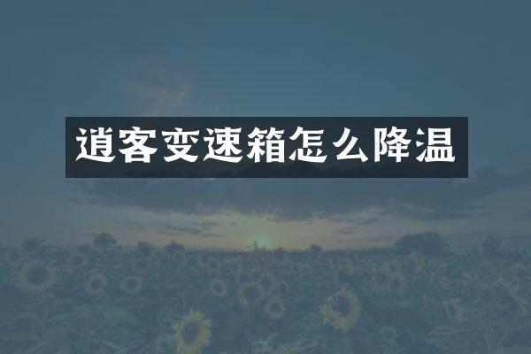 逍客变速箱怎么降温