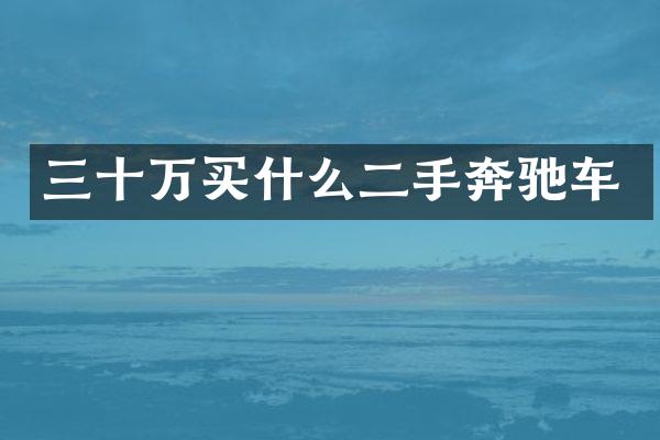 三十万买什么二手奔驰车