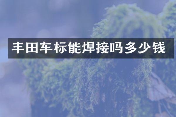 丰田车标能焊接吗多少钱