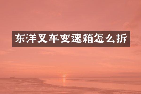 东洋叉车变速箱怎么拆