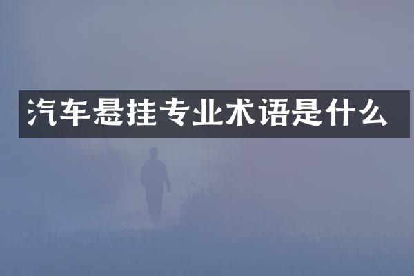 汽车悬挂专业术语是什么