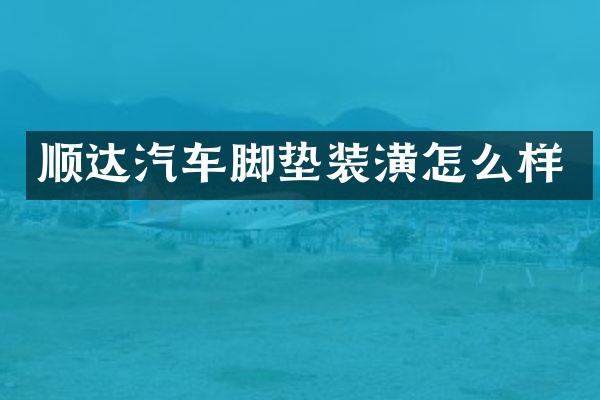 顺达汽车脚垫装潢怎么样