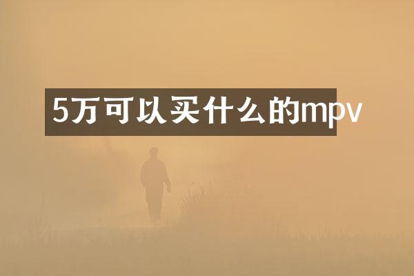 5万可以买什么的mpv