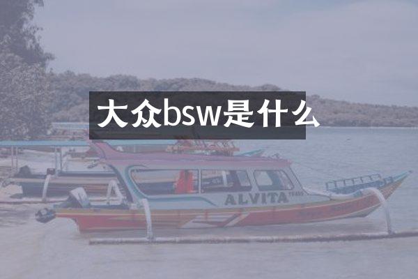 大众bsw是什么