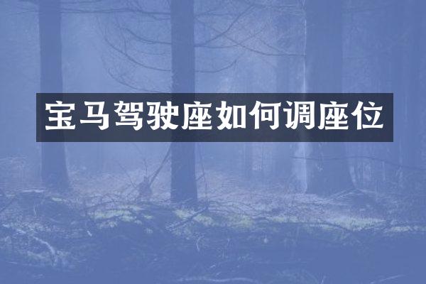 宝马驾驶座如何调座位