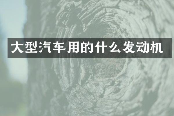 大型汽车用的什么发动机