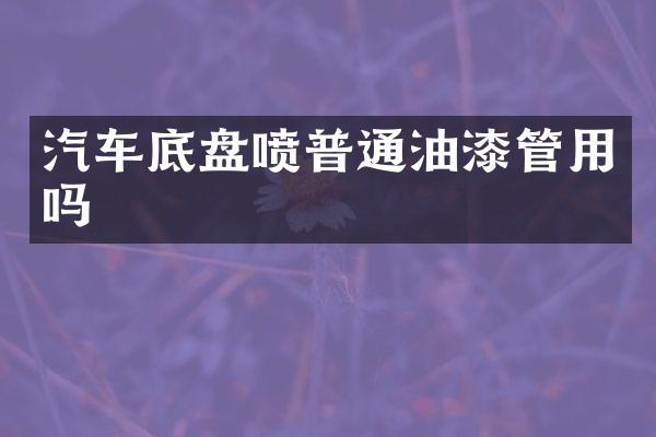 汽车底盘喷普通油漆管用吗