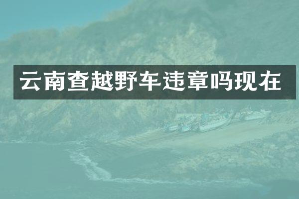 云南查越野车违章吗现在