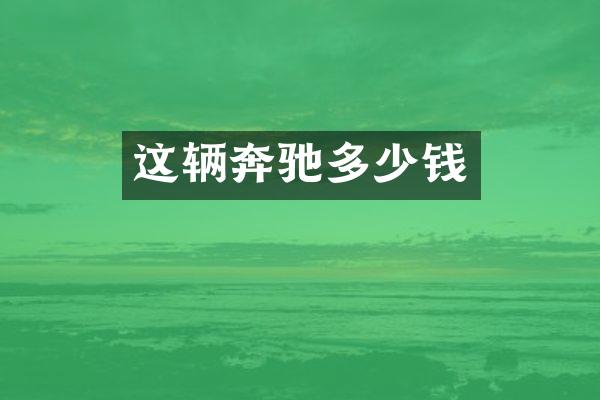 这辆奔驰多少钱