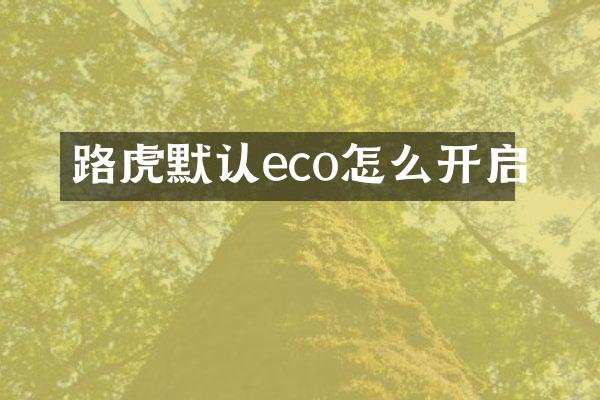 路虎默认eco怎么开启