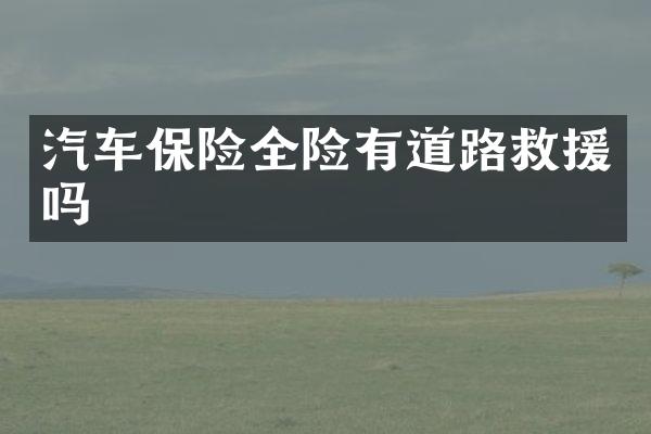 汽车保险全险有道路救援吗