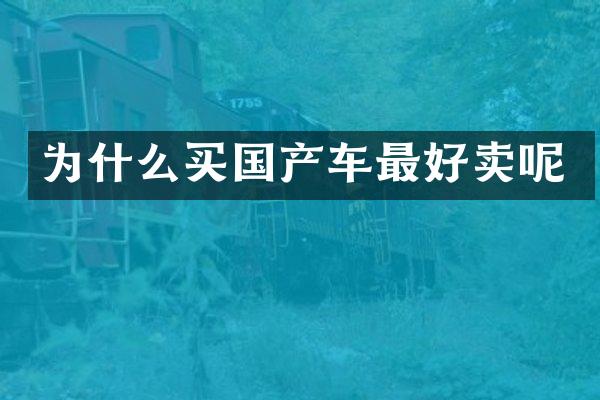为什么买国产车最好卖呢