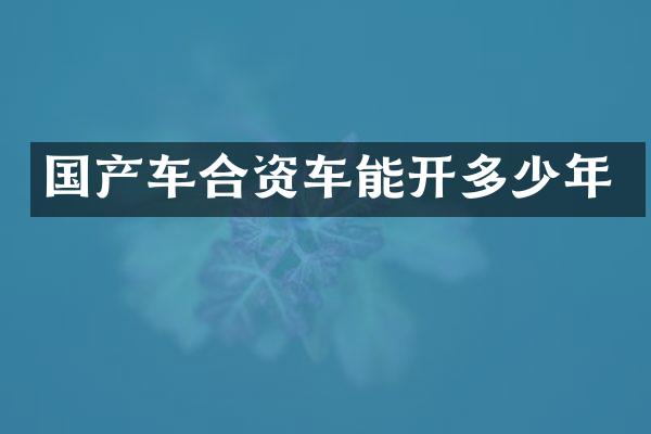 国产车合资车能开多少年