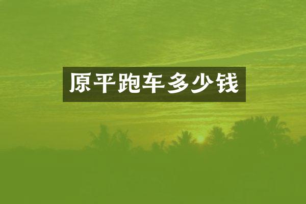 原平跑车多少钱