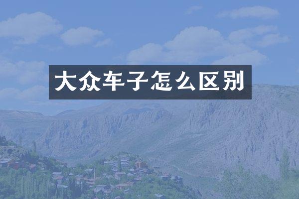 大众车子怎么区别